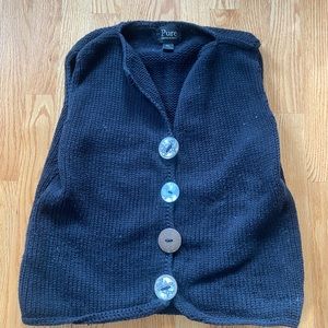 Hand-knit. 100% handmade. Made in Thailand. Gorgeous wooden buttons.